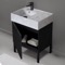 Modern Bathroom Vanity With Marble Design Sink, Free Standing, 24